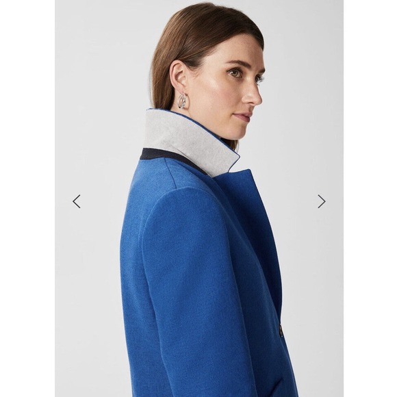 Hobbs Corina coat azure blue size 2 Wool Blend NWT - Picture 2 of 16